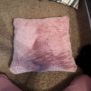 Fuzzy pink pillow